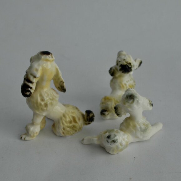 Vintage Porcelain Poodle Dogs Set of 3 - Picture 3 of 5